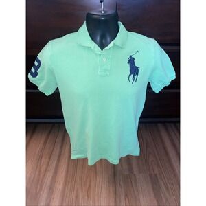 Polo Ralph Lauren Big Pony Logo S/S Green Polo Shirt Size Youth Large (14-16)